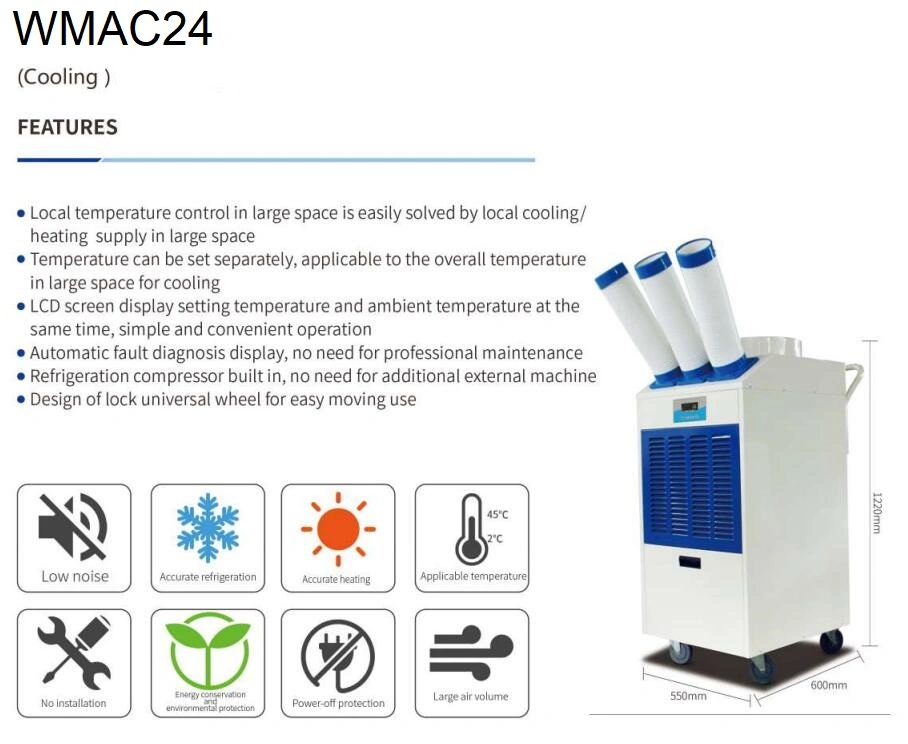 Portable Spot Air Conditioner for Factory/Workshop/Warehouse Use