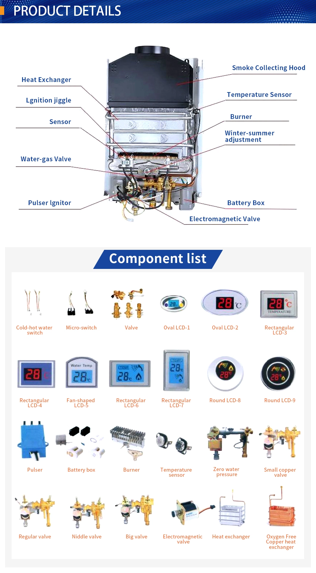 Supplier Customized Home Hermetic Portable Instant Gas Water Heater