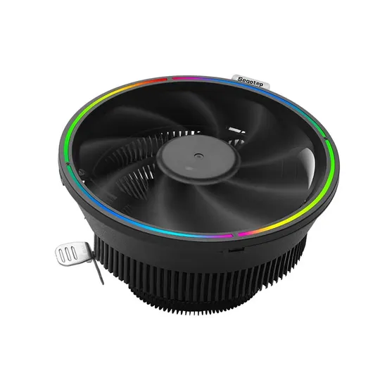 Accessori da gioco Segotep, Anello LED RGB CPU con ventola da 12 cm, funzionamento silenzioso a 23 dB, alette in alluminio con fibbia da 43 pezzi, installazione semplice, dispositivo di raffreddamento OEM Segotep da 55 cm di altezza